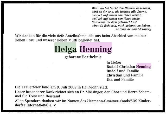 Barthelmie Helga 1935-2002 Todesanzeige